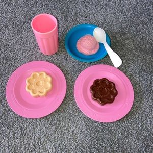 Vintage Fisher Price Play Food Dessert Set Cookies Ice Cream